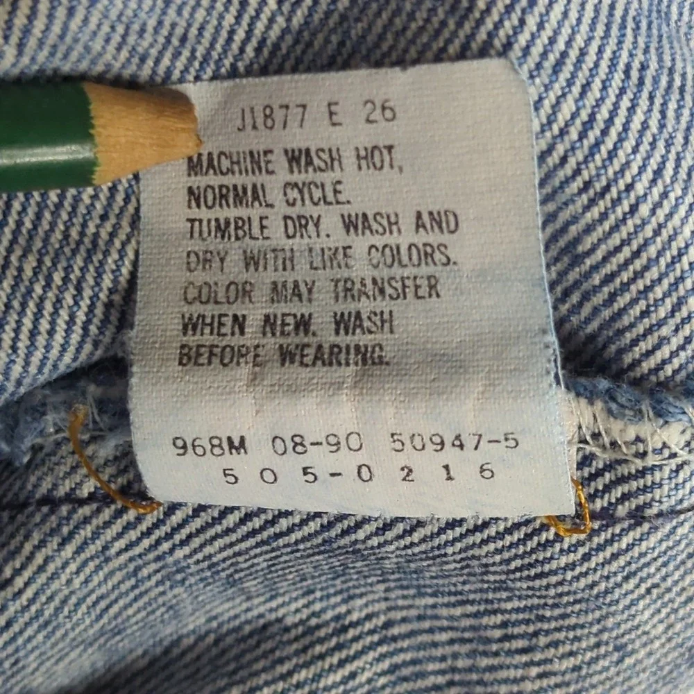 VTG Levis 505 Red Tab Straight Jeans Men 34x34 Faded Wash Wallet Made In USA Y2K